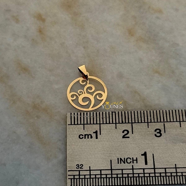 تصویر دوم آویز گل فانتزی لیزری طلا لیزری